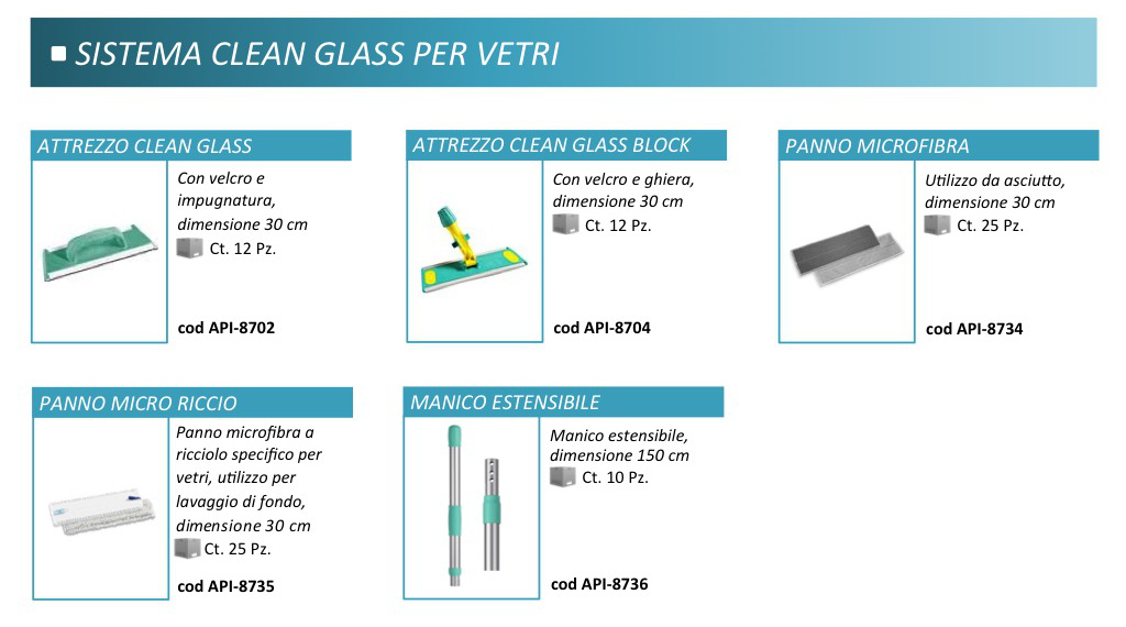 27a Sistema Clean Glass per vetri API Service